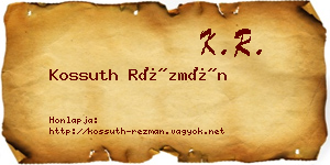 Kossuth Rézmán névjegykártya